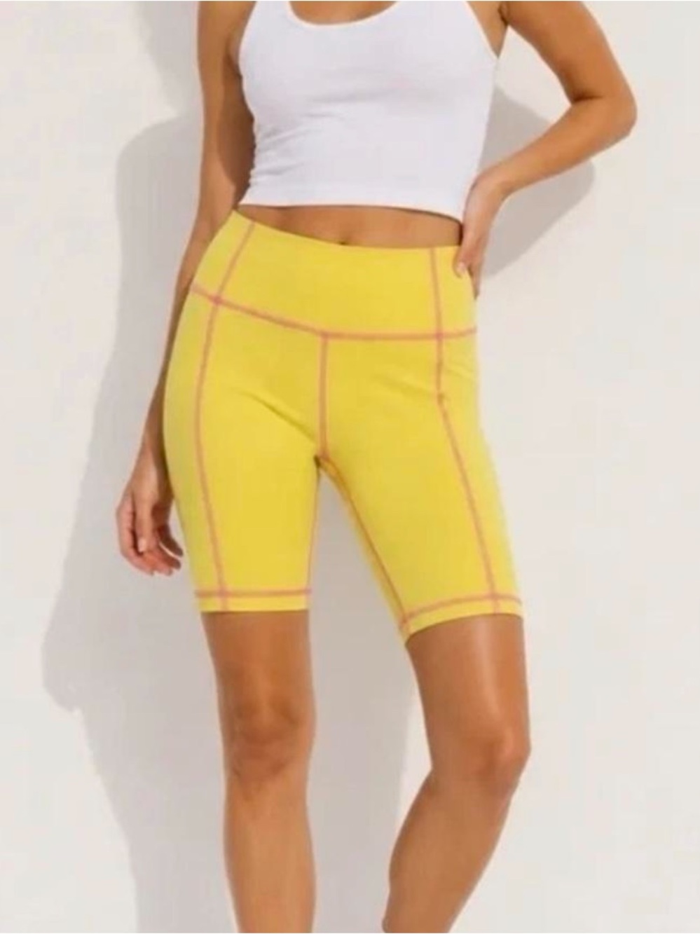 NWT Tuckernuck Sport Ava Compression Bike Shorts medium yellow